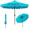 Polyester Auto-Tilt Solar Patio Umbrella with LED Lights and 10x8.3 ft Shade